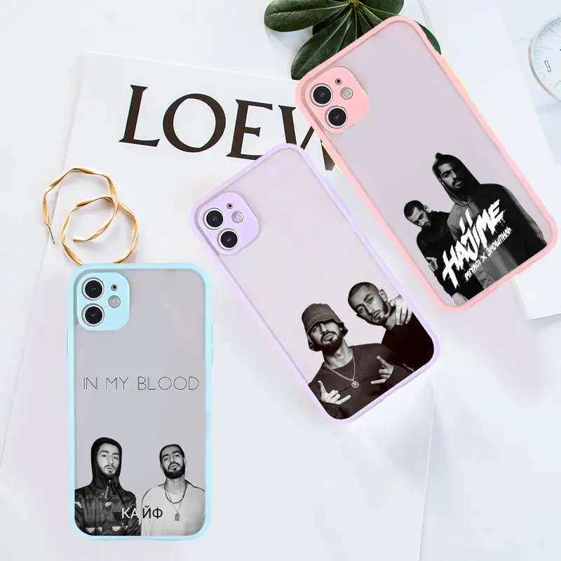 

Miyagi & Endshpiel Phone Case For iPhone 13 12 11 Mini Pro XR XS Max 7 8 Plus X Matte transparent Purple Back Cover