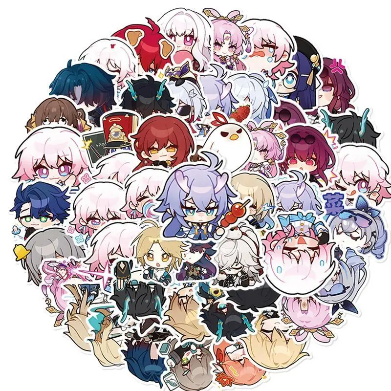 50 шт. аниме Honkai: Star Rail Jing Yuan наклейки с лезвием для ноутбука гитары телефона