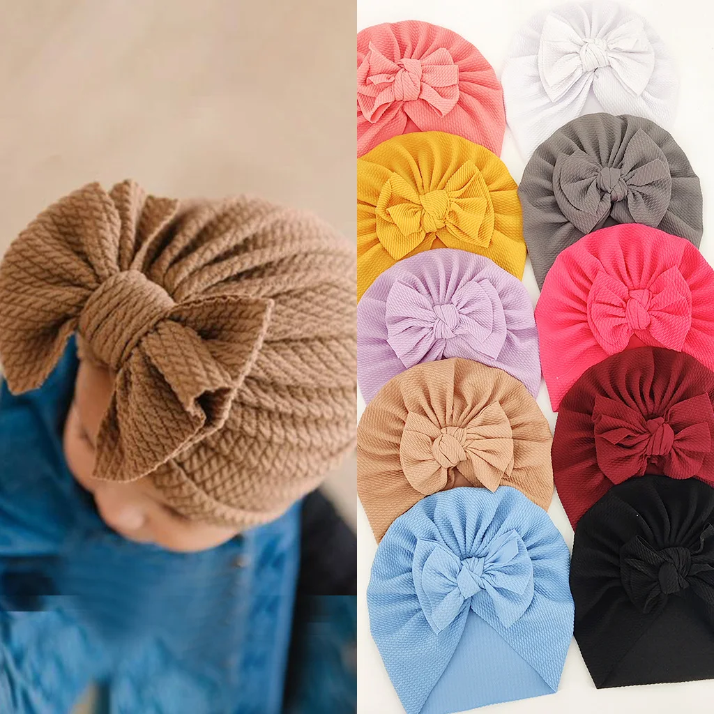 

Baby New Soft Headwraps Bandanas Flower Bowknot Elastic Headbands pour enfants Babes Caps Turban Solid Headwear Hair Accessories