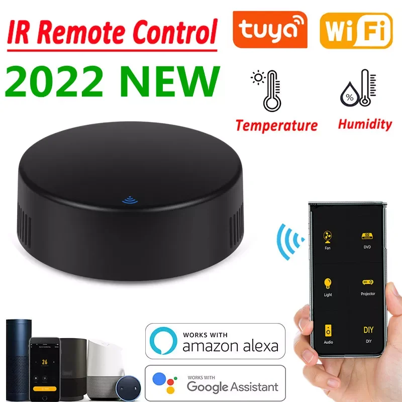 

NEW Smart WiFi IR Remote Temperature Humidity Sensor for Air Conditioner TV AC Support Alexa, Home Yandex