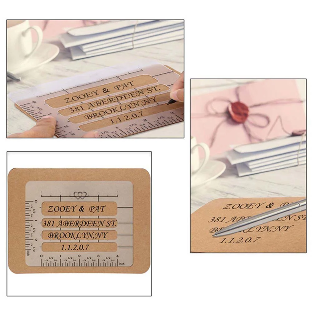 

4 Pcs Greeting Card Wedding Invitation Envelope Addressing Guide Template Letter