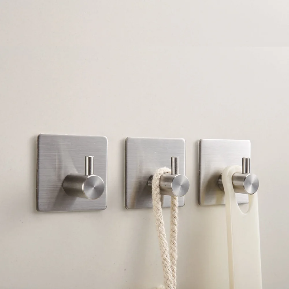 

Самоклеящиеся крючки из нержавеющей стали 304, кухонная вешалка, крючок для ванной и душа, вешалки, крючок для хранения, многофункциональный ...