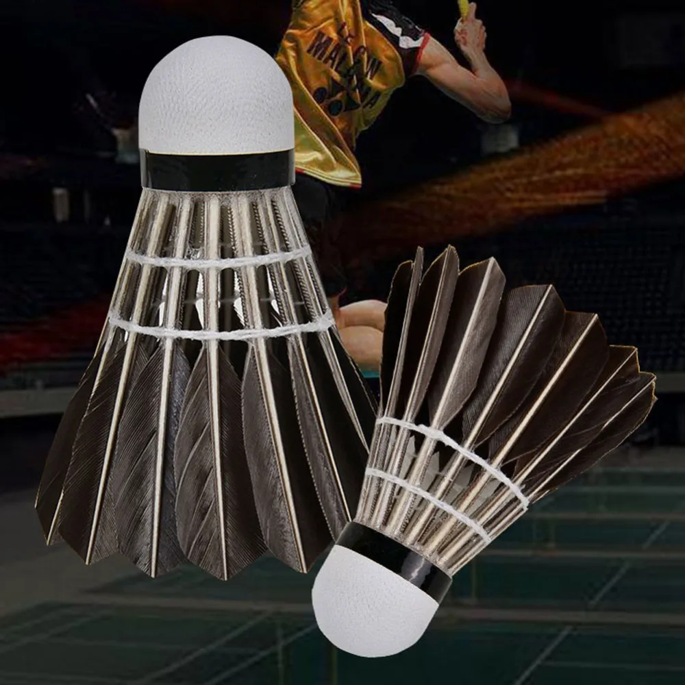 

3/6/12Pcs Household Stable Badminton Ball Training Professional Black Goose Feather Badminton Shuttlecock Durable