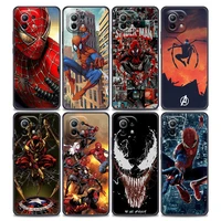 phone case for xiaomi mi 11 lite 5g ne 11i 11x 11t 12 pro poco f3 x3 gt x4 nfc pro silicone cover venom spider man marvel