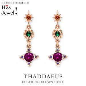 Серьги яркие символы удачи игривый винтажный подарок для женщин высокое качество розовое золото цвет стерлингового серебра 925 пробы изящная бижутерия