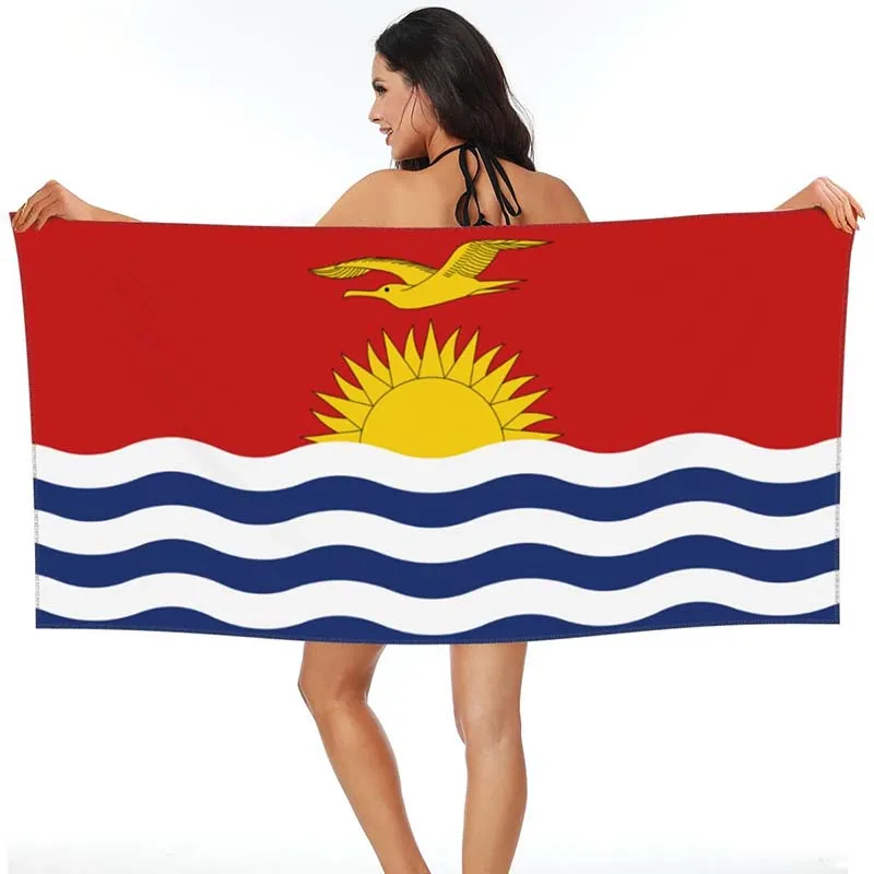 

Beach Towels Various Designs Kiribati Flag Badge Seaside Bathroom Beach Towel Large King Size Home Outdoor Hotel Bath Towel Gift