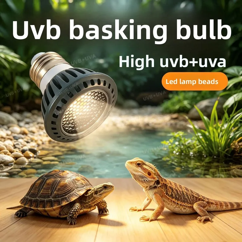 Фото Лампа для рептилий Full Spectrum UVB 5.0 – 75Вт/100Вт UVA-лампа для черепах, имитирующая естественный солнечный свет для получения витамина D3 №2