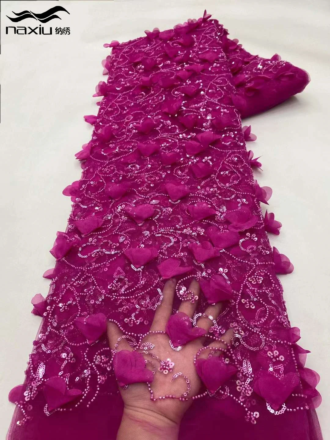 Кружевная ткань Madison с 3D цветами африканская кружевная 5 ярдов французские