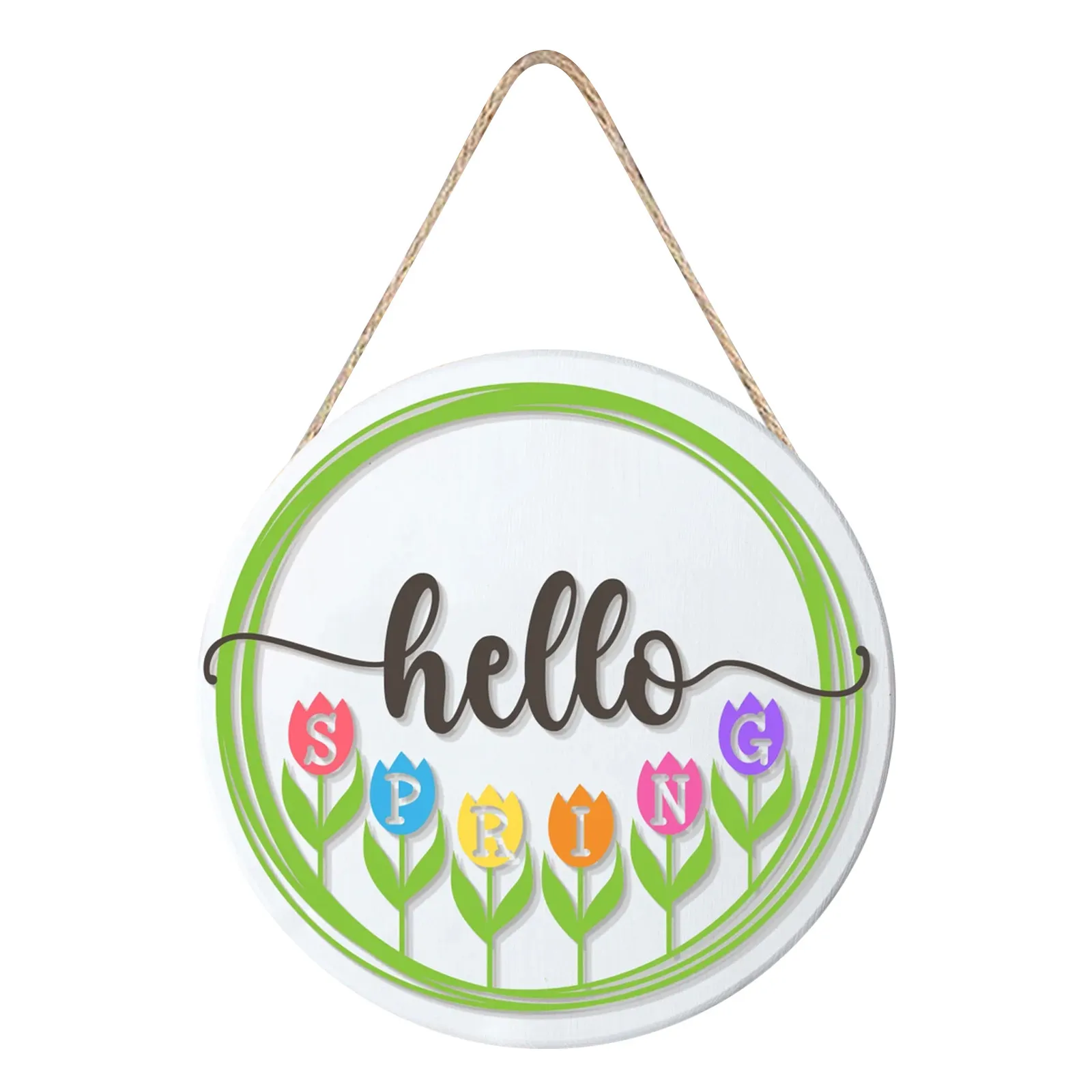 

Передний знак, весенний круглый висячий декоративный знак для входной двери, знак для входной двери, знак для крыльца, Западный Декор для сп...