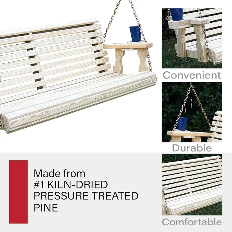 Сверхпрочные 700 фунтов обработанные задние качели для крыльца с фотоэлементами и