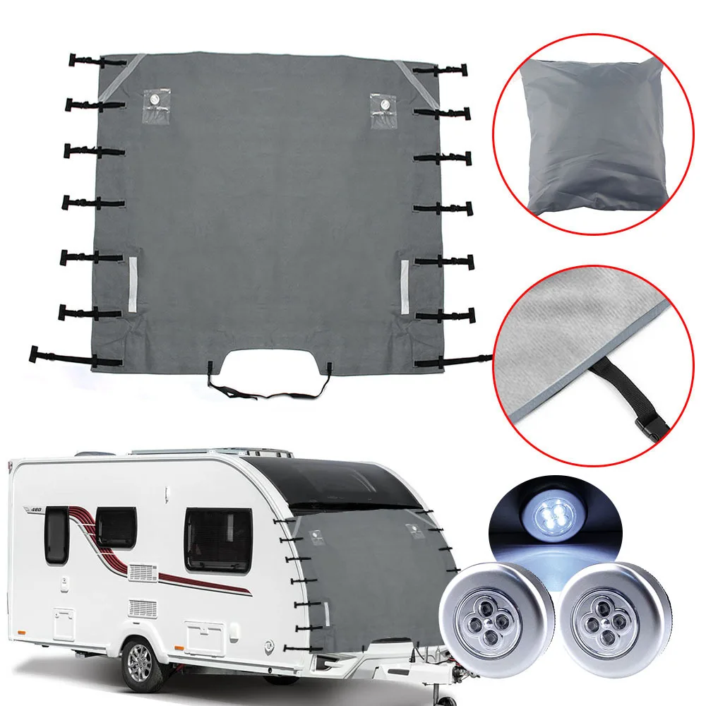 

RV Front Towing Cover Protector Dustproof Universal Reflective Strip Accessories 220x175cm Camper Trailer Caravan Accessories