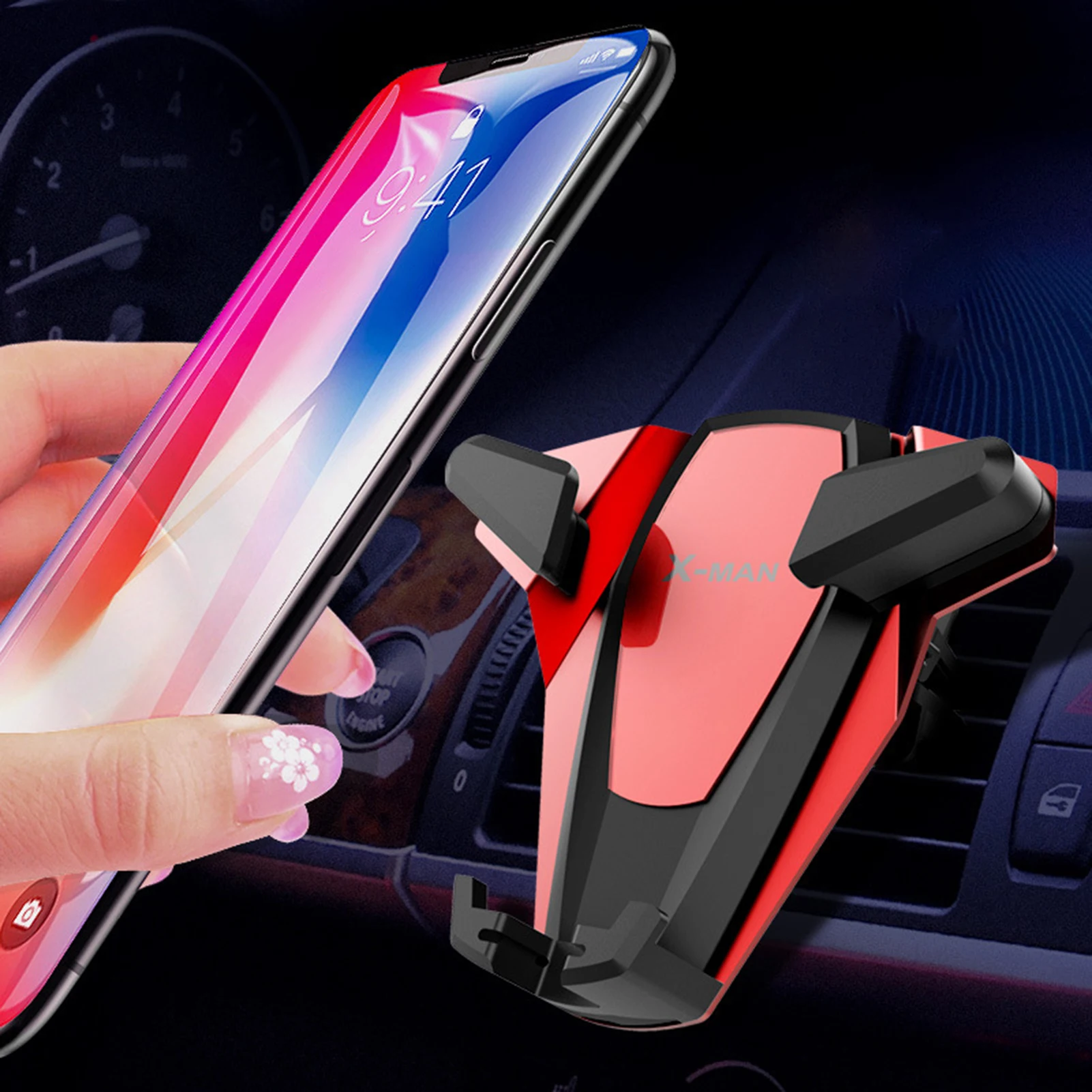 

Wireless Charging HeadrestHand Dashboard Smartphone Support Cell Mobile Phone Holder In Car 360 Rotation Charger Rotatable