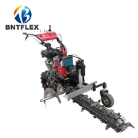 12hp diesel small hand held chain type plowing and turning micro tiller agricultural soil cultivation ditching machine