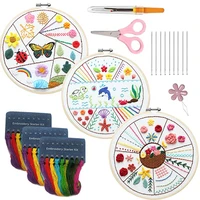 3pcs diy embroidery stitch practice kit 30 kinds of flower animal cross stitch kits for craft lover