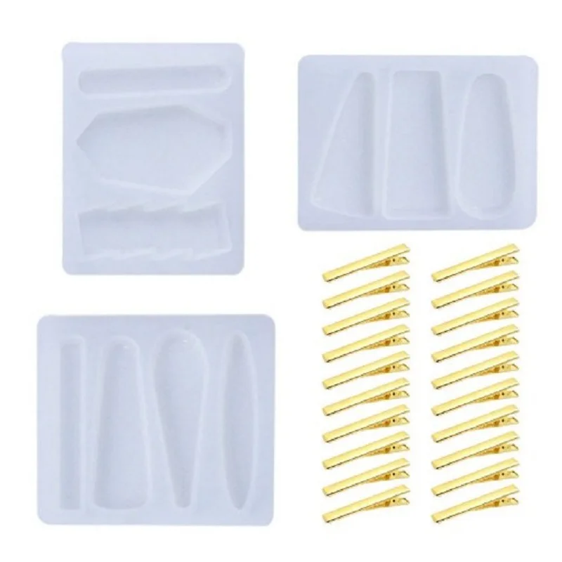 

Hair Clip Crystal Gel Drop Mould Diy Handmade Pendant Silicone Mould Suit