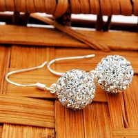 10mm soft amoy full diamond ball ladies earrings