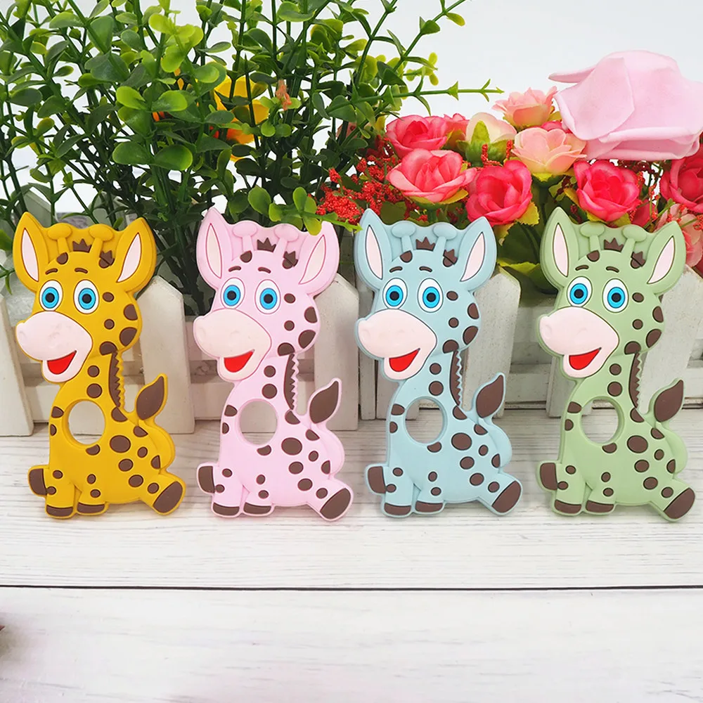 

Chenkai 10PCS Giraffe Silicone Teether BPA Free Baby Pacifier Dummy Teething DIY Smoothing Sensory Necklace Toy Accessories