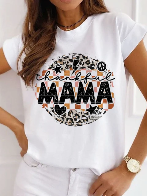 

Футболка женская с коротким рукавом и графическим принтом, модная Повседневная рубашка с принтом «мама», «мама», «сын», на лето