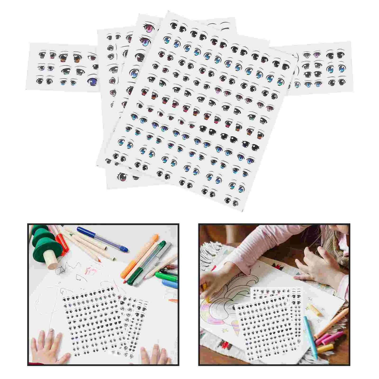 

4 Sheets Eye Design Stickers Kids Eye Patterns Stickers Paper Stickers Self Adhesive Stickers