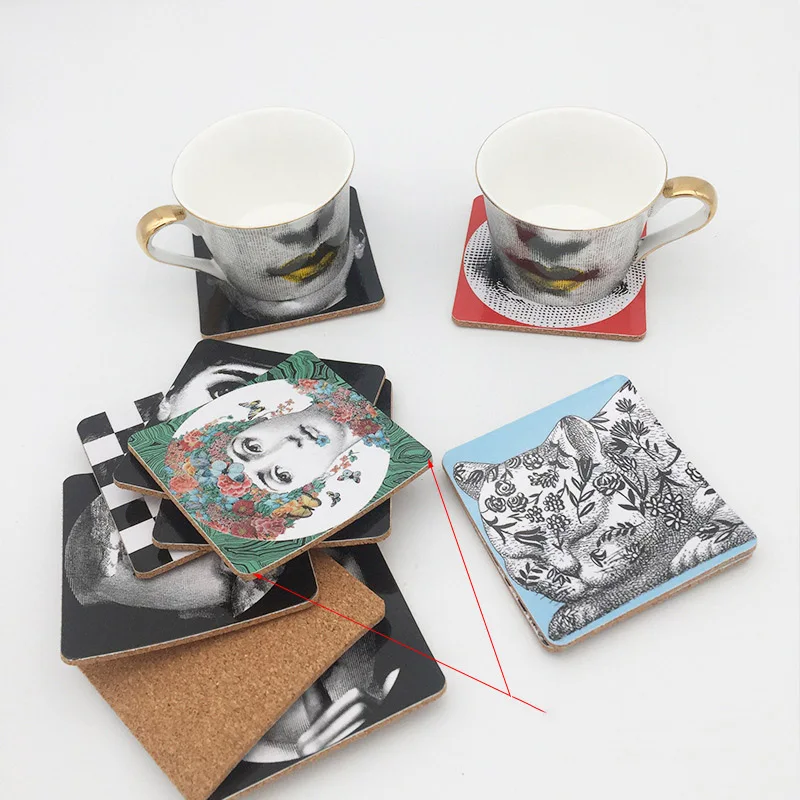 

Lina Cavalieri Mat Cork Insulation Pad Cup Durable Coasters Square Resistant Drink Mat Heat Resistant Drink Mat Non-slip Pad