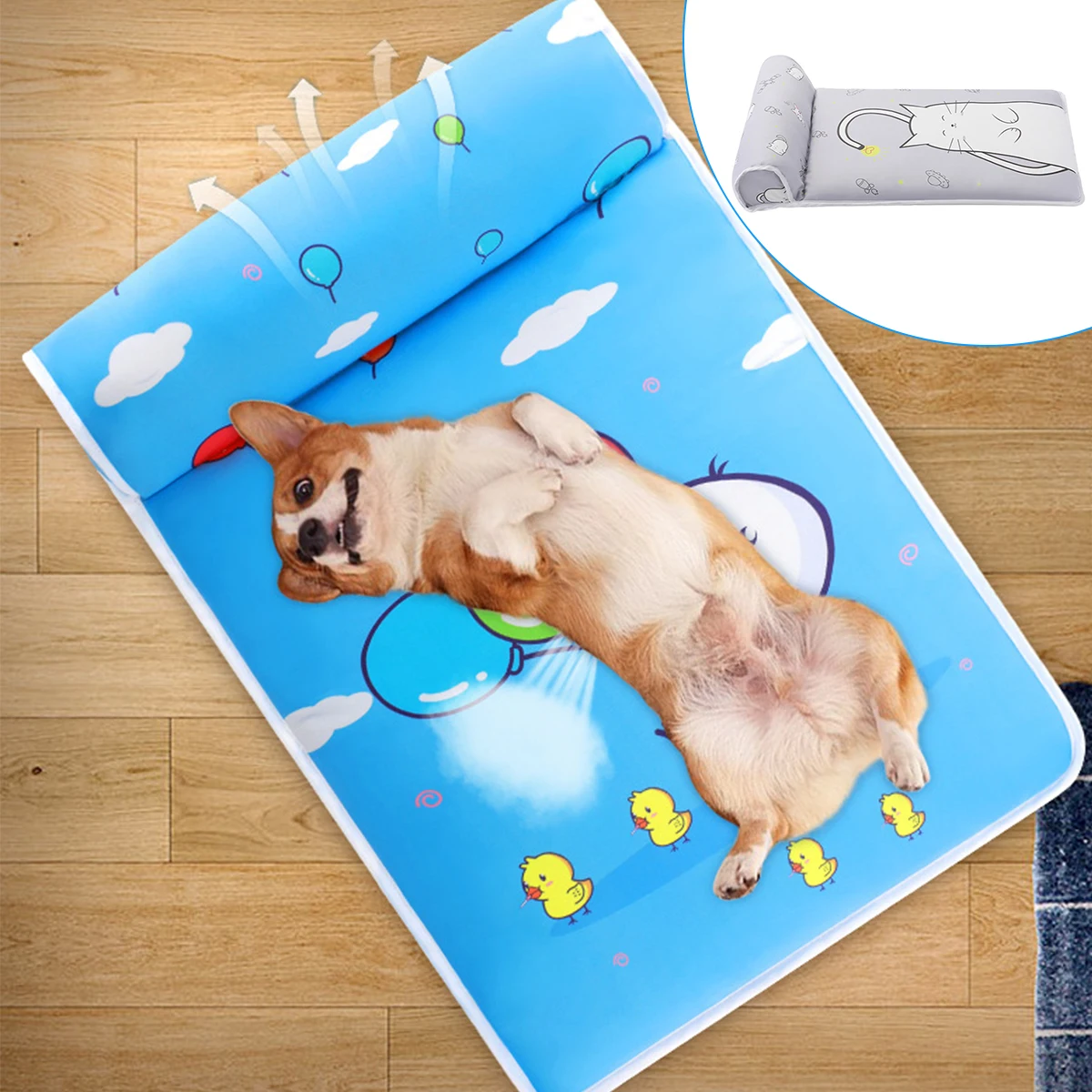 

Коврики для сна для кошек и собак с подушкой, дышащие летние коврики для кошек, нескользящее одеяло, мягкая набивная кровать для домашних жи...