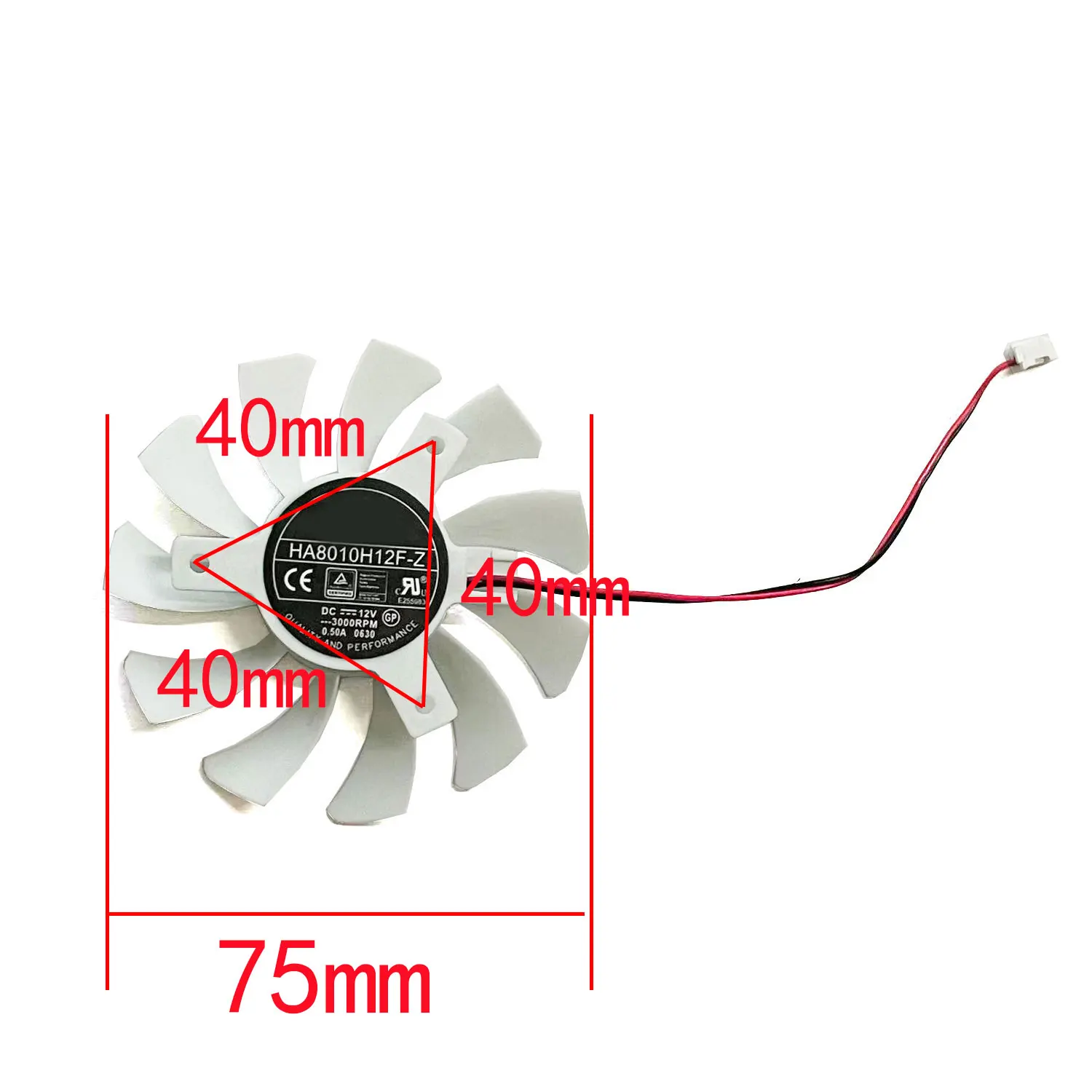 Совершенно новый 75 мм 2 контакта Φ DC 12V 0.5A подходит для видеокарты MSI GeForrce GT 730 N730 N750