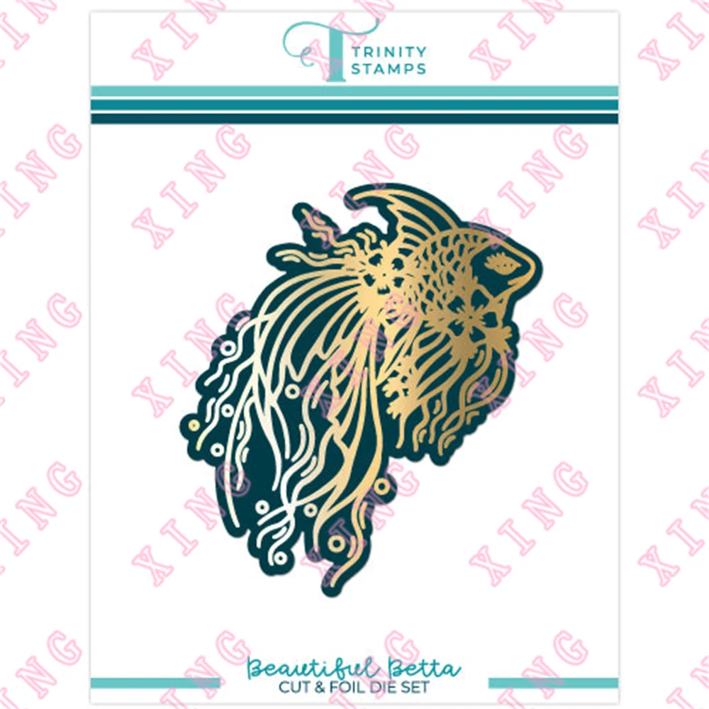 

2022 New Scrapbook Embossing Decoration Beautiful betta Hot Foil & Cut Die Set Diy Gift Card Craft Blade Punch Reusable Template