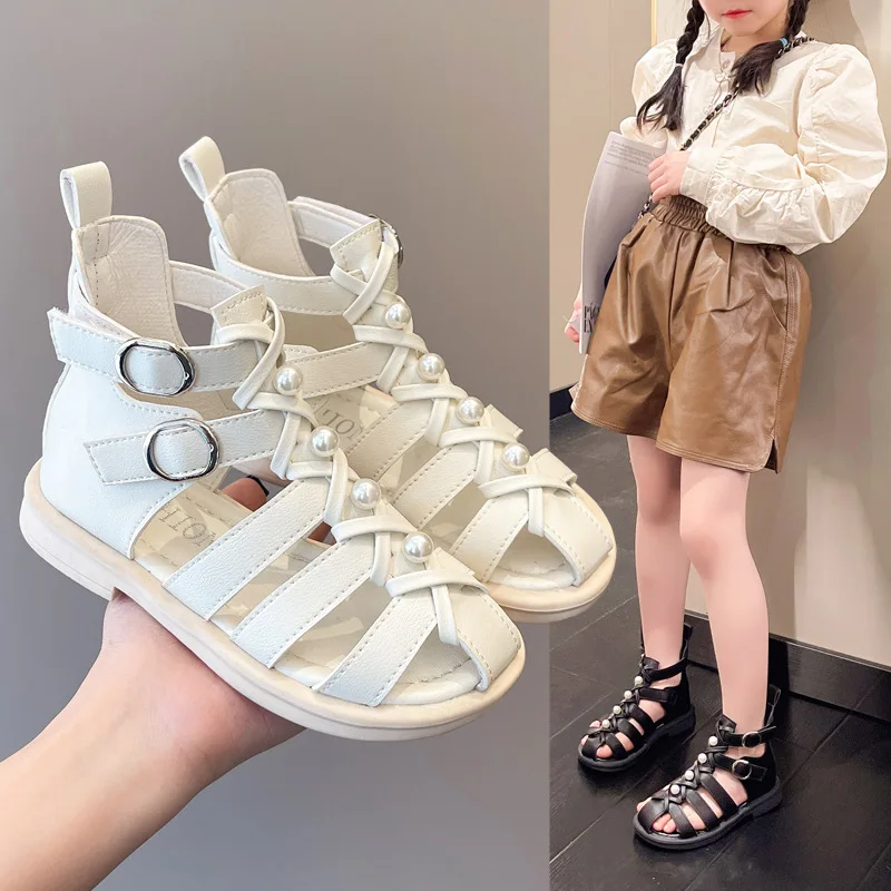 

New arrive Baby Girls casual sandals Solid Color Soft Children Beach Shoes Kids Summer rome Sandals Fashion style High Quality