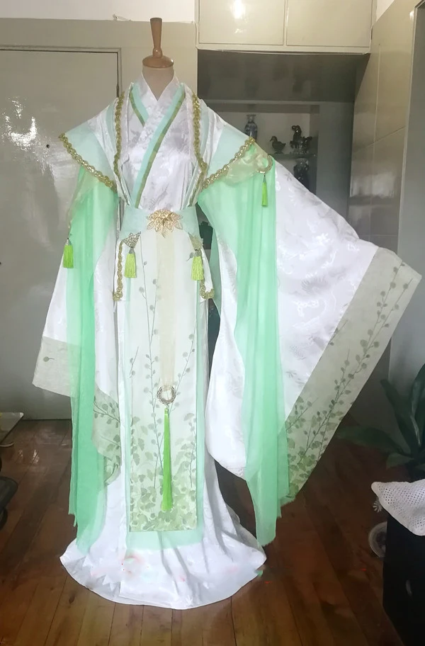 Светильник-зеленые мужские романы для косплея Hanfu оригинальные летние наряды