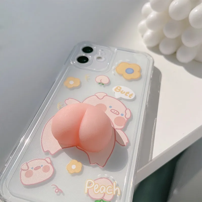 Three-dimensional Pig Fart Fart Decompression Phone Case For Iphone14 13 12 11 Pro Max XS X XR 7 8 Plus Fashion New Products