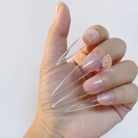 240pcsbag 3xl xxl stiletto long full cover nail tips clear abs press on nails french fake nail art fingernails