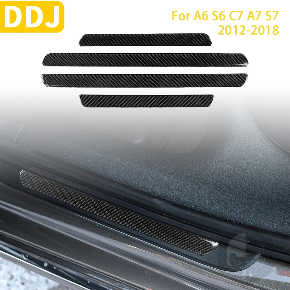 

For Audi A6 S6 C7 A7 S7 2012-2018 Real Carbon Fiber Interior Modified Accessories Threshold Strip Decor