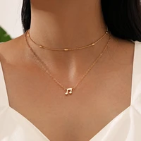 bohemian creative oval musical note pendant necklace women exquisite elegant wedding friendship jewelry gift