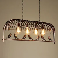creative bird chandelier loft retro industrial style restaurant bar table clothing store iron balcony dependent lamp