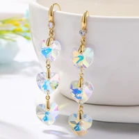 light luxury crystal earrings zircon long austrian crystal earrings for women 2022 trendy crystal jewellery for party wedding