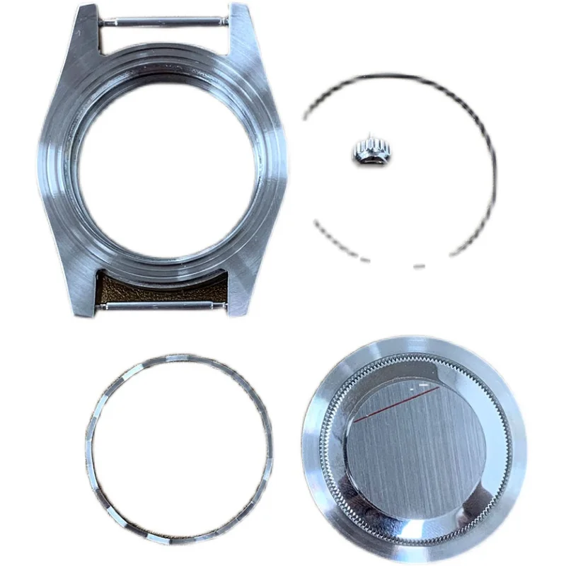 39mm Watch Case Magnifying Glass PVD Stainless Steel Gold Ring See Through Case Sapphire Glass Fit NH35 NH36 Movement