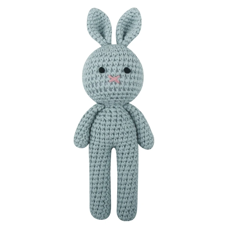 Crochet Doll Bunny Toy for Baby First Stuffed Animal Sleeping Buddy Newborn Soothing Toy Photo Props Shower Gift