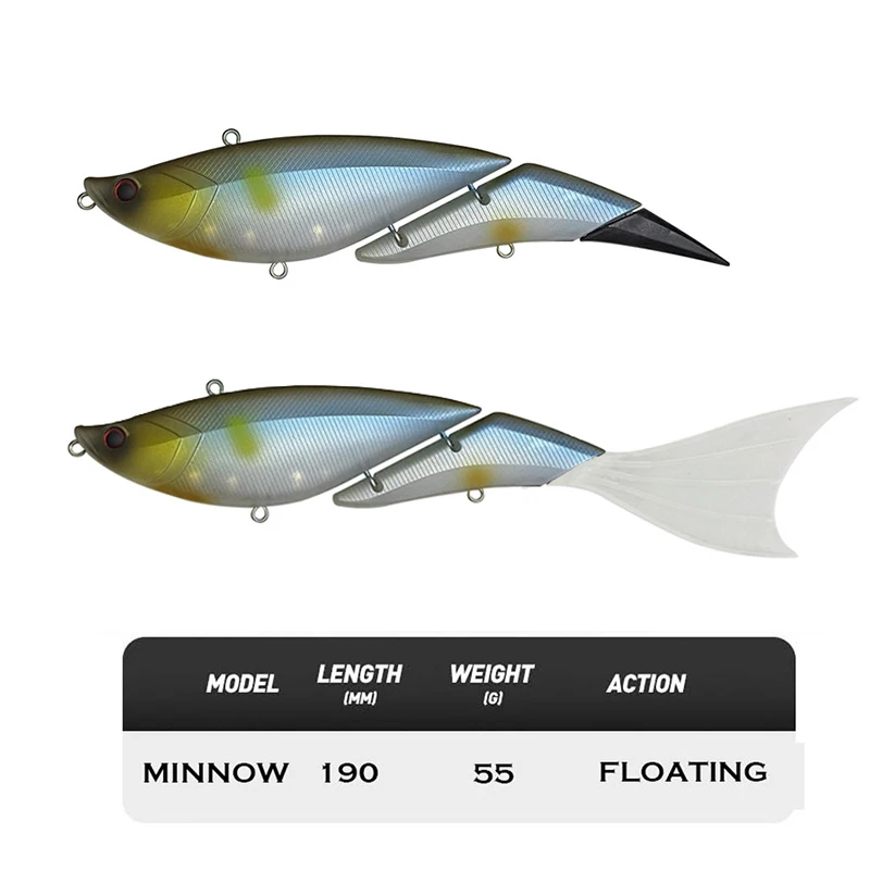 1Pcs 190mm 55g  2 Joint Swimbait:Llifelike Wobbler Floating for Pike Big Bass Competition Fishing Lures Accessories For Predator enlarge