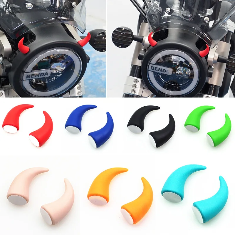 

1pcs Car Motorcycle Helmet Devil Horn Motocross Full Face Off Road Helmet Decoration Car Accessorie Headwear Sucker Auto Styling