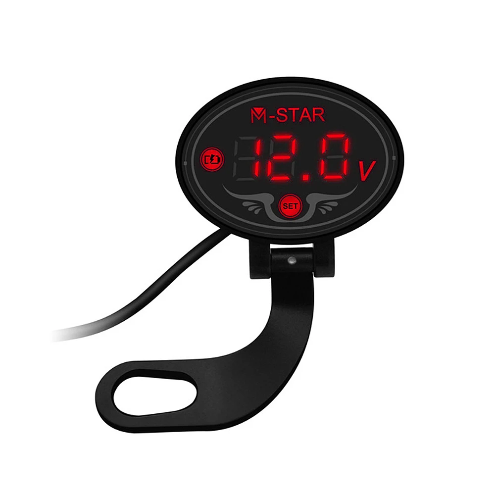 

Монитор уровня батареи мотоцикла светодиодный цифровой вольтметр на руль мотоцикла умный вольтметр Водонепроницаемый предупредительный вольтметр
