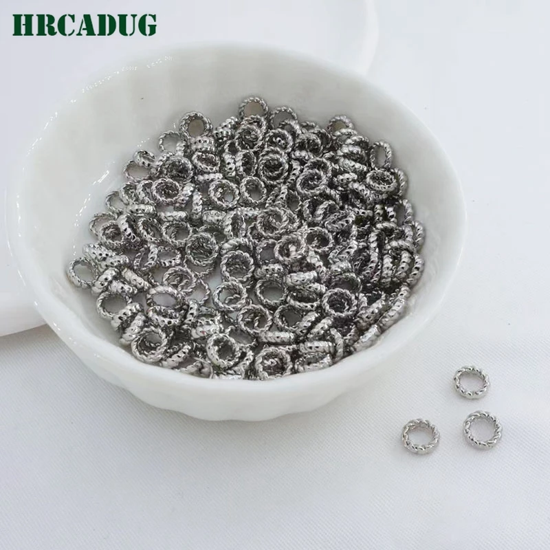 Wholesale 5.7mm Close Ring 18K Gold-Plated Twist Jump Rings DIY Handmade Jewelry Making Accessories Supplies Component Findings