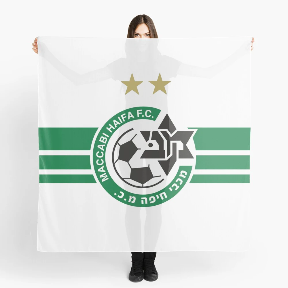 140x140cm Maccabi Haifa Flag Scarf Israel FC Football Soccer Chiffon Shawl for Fans