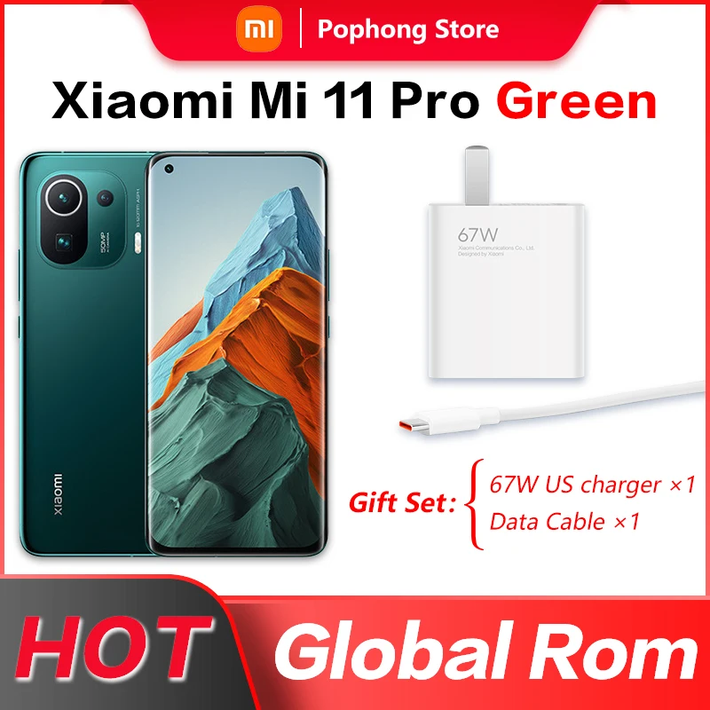 global rom xiaomi mi 11 pro 5g mobile phone 6 81 2k 120hz amoled snapdragon 888 octa core up to 67w fast charge 5000mah free global shipping