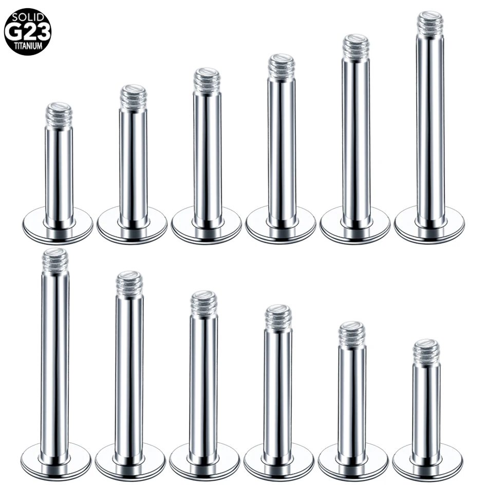 

10Pcs/20Pcs/50Pcs/Lot G23 Titanium Piercing Labret Bar Lip Ring Earring Studs Replacement Piercing Post Only No Ends 14G 16G