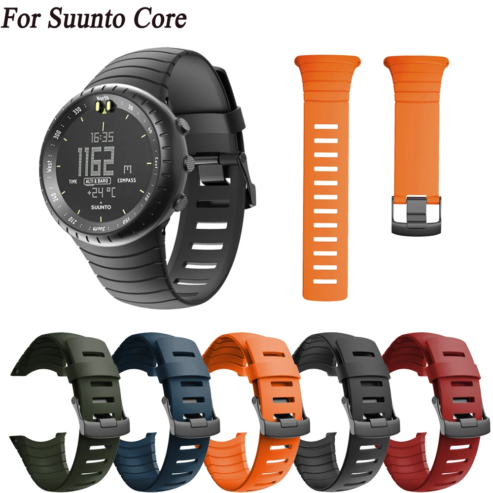 

Ремешок для смарт-часов Suunto Core, мягкие силиконовые сменные браслеты, спортивный браслет с металлической застежкой для смарт-часов Suunto Core