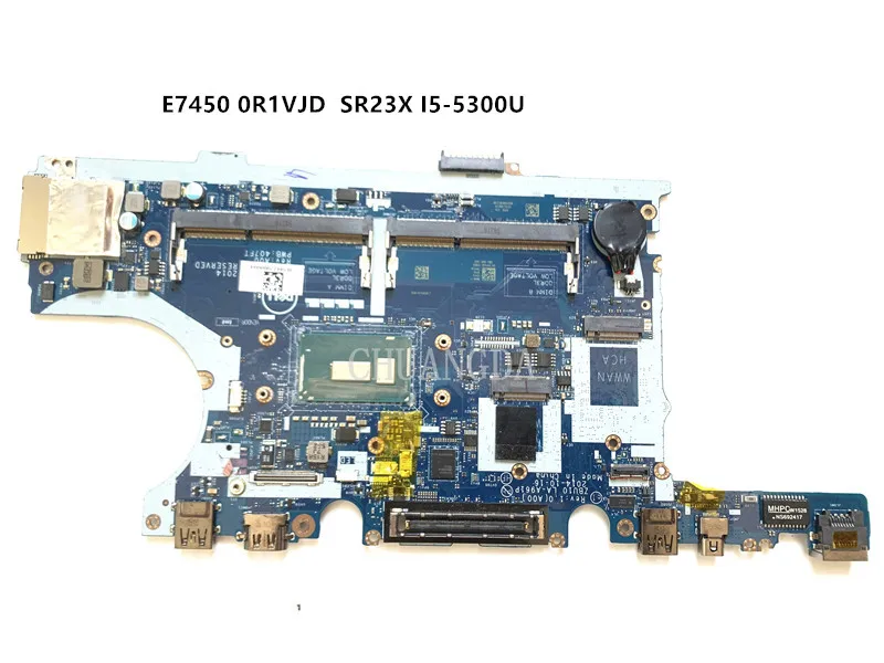 CN-0R1VJD LA-A961P 0R1VJD R1VJD For Dell Latitude E7450 Laptop Motherboard ZBU10 W I5-5300U CPU DDR3L 100% Tested