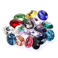 oval shape high quality k9 point back crystal glass stone glue on sparkling rhinestones diy jewelry making nail art