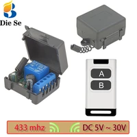 433mhz rf universal remote control switch dc 6v 12v 24v 30v 1 channel relay receiver and transmitter for led garage door opener