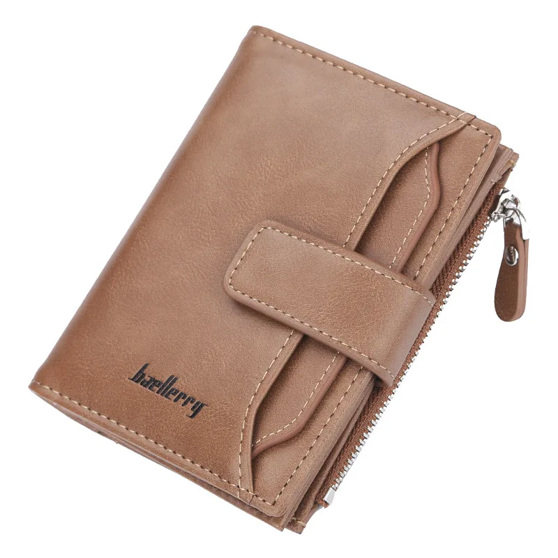 

Retro Men PU Leather Wallets Small Money Purses Card Holder Wallet Money Bag ID Holder Top Men Thin Wallet With Coin Bag Zipper