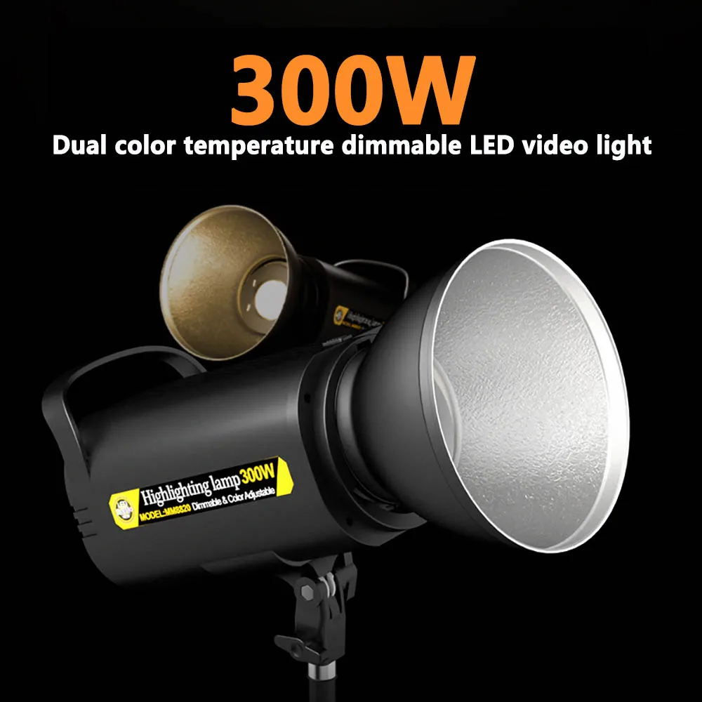 

300W LED Photography Lights 5700K Stepless Dimming Video Light Photo Studio Live Fill Light Professional Photographic Equipment